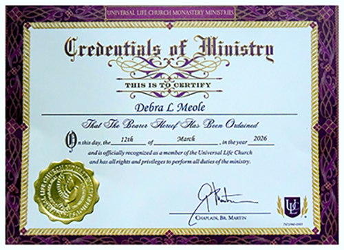Ordination Certificate